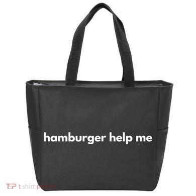 Hamburger Help Me Tote Bag