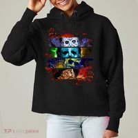 Halloween Horror Movies Characters Spooky Killer Ladies Heavyweight Boxy Pullover Hoodie thumb 0