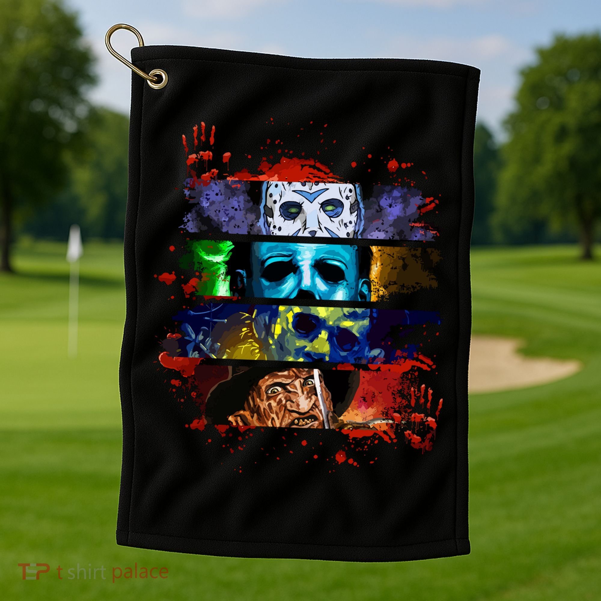 Halloween Horror Movies Characters Spooky Killer Golf Towel