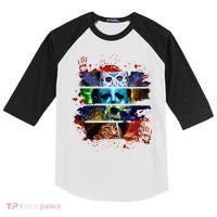 Halloween Horror Movies Characters Spooky Killer Kids Colorblock Raglan Jersey thumb 0