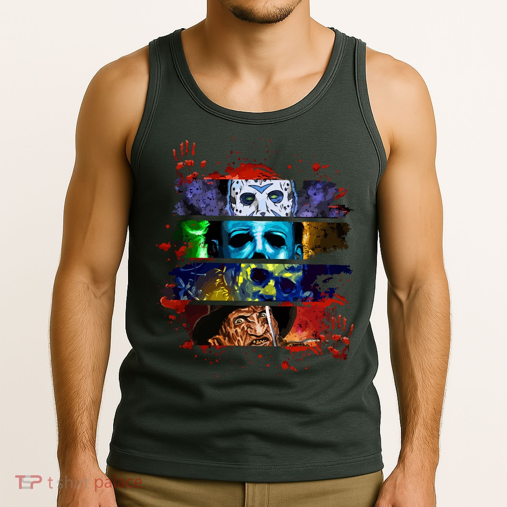 Halloween Horror Movies Characters Spooky Killer Tank Top
