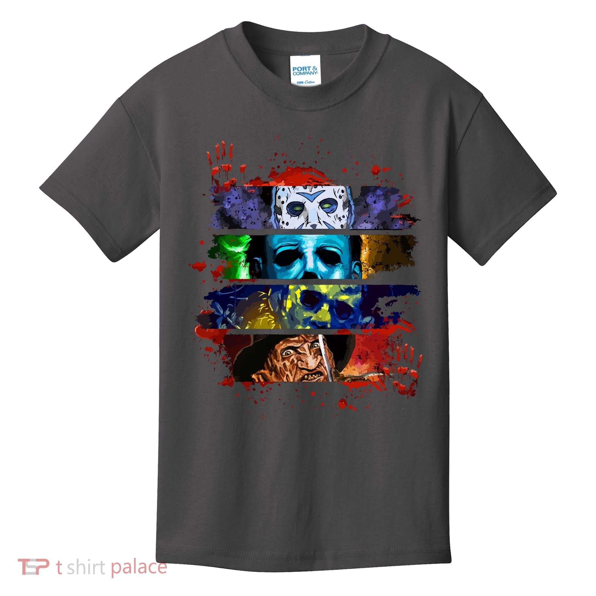 Halloween Horror Movies Characters Spooky Killer Kids T-Shirt