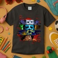 Halloween Horror Movies Characters Spooky Killer Kids T-Shirt thumb 3