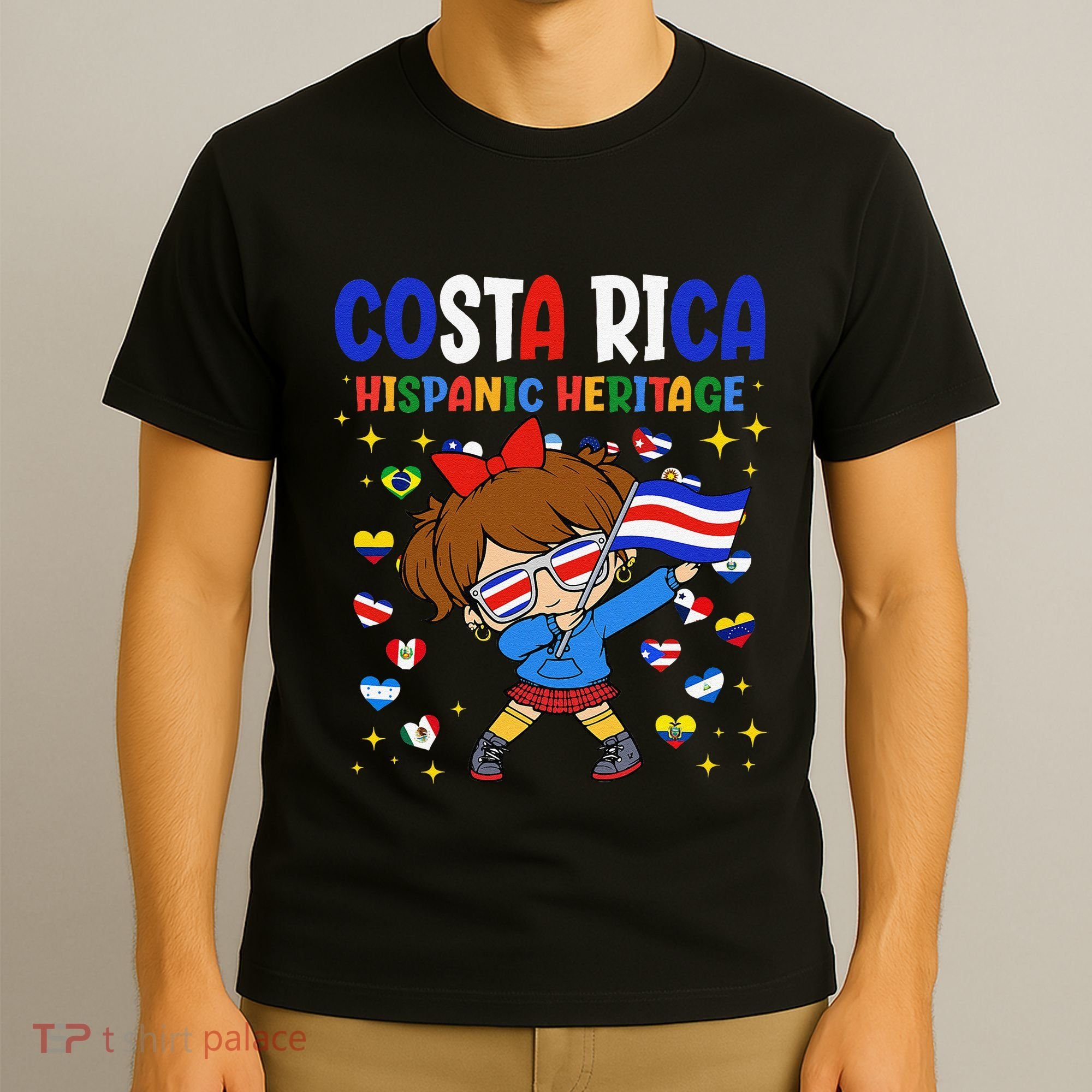 Hispanic Heritage Month Costa Rica Flag Costa Rican Gift T-Shirt