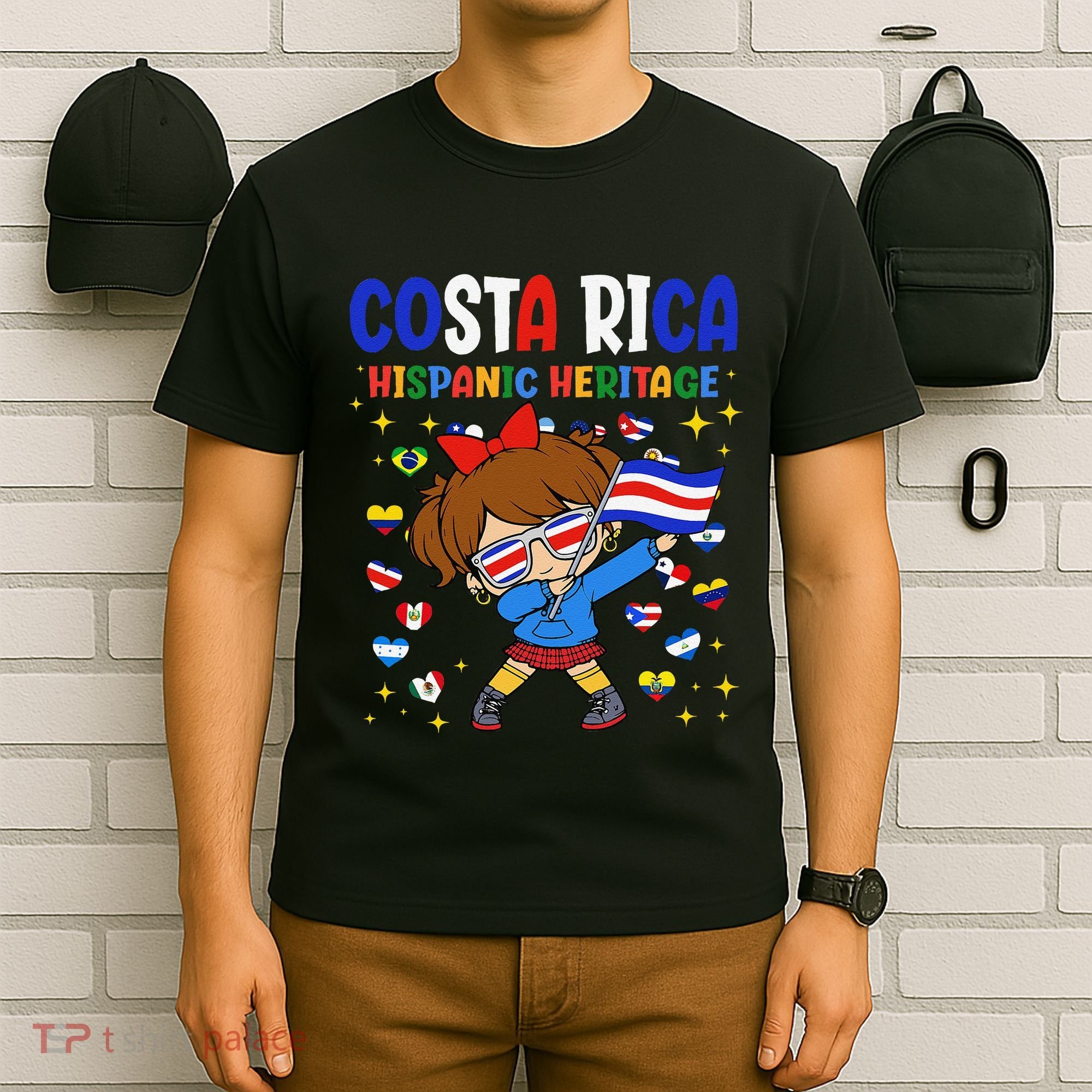 Hispanic Heritage Month Costa Rica Flag Costa Rican Gift T-Shirt