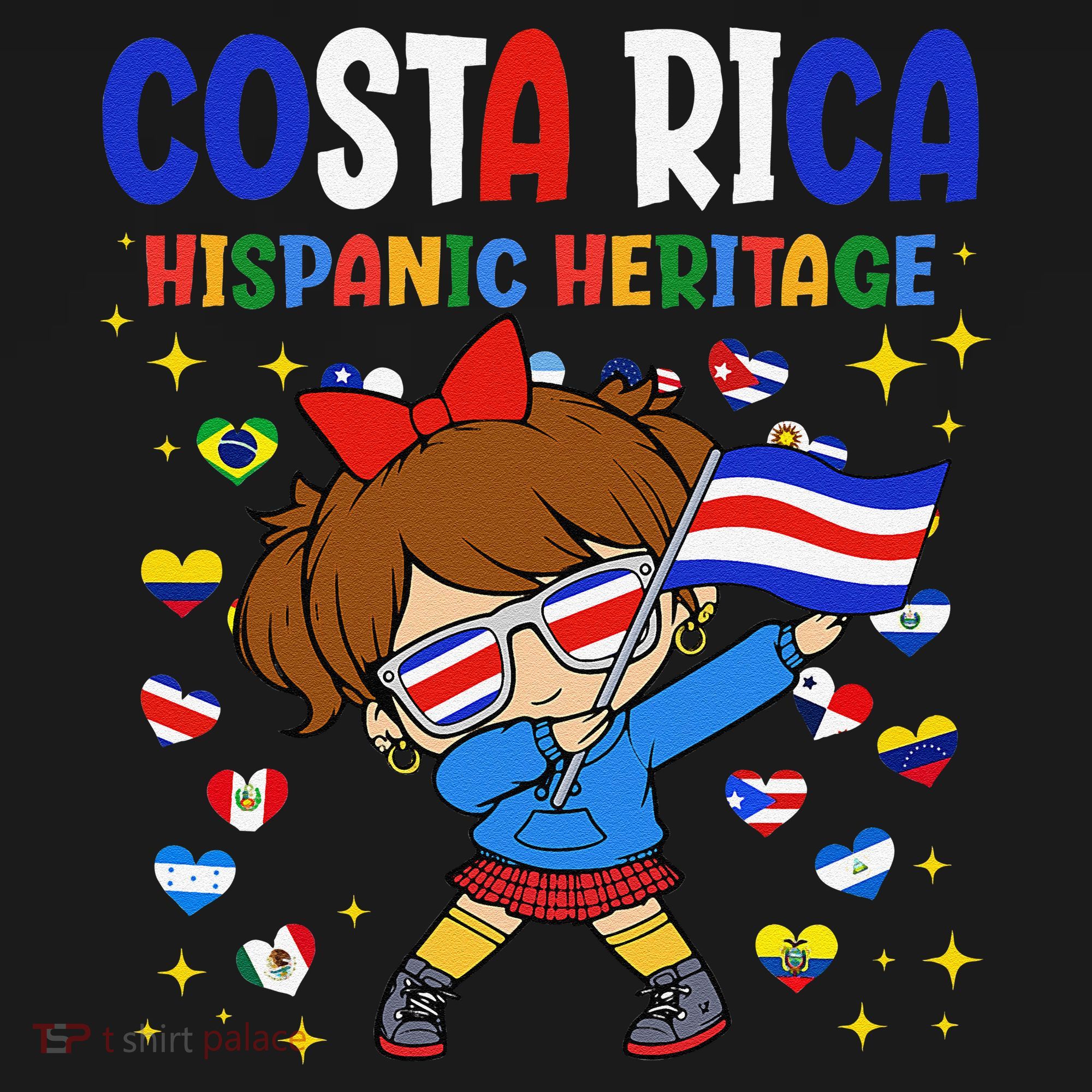 Hispanic Heritage Month Costa Rica Flag Costa Rican Gift T-Shirt