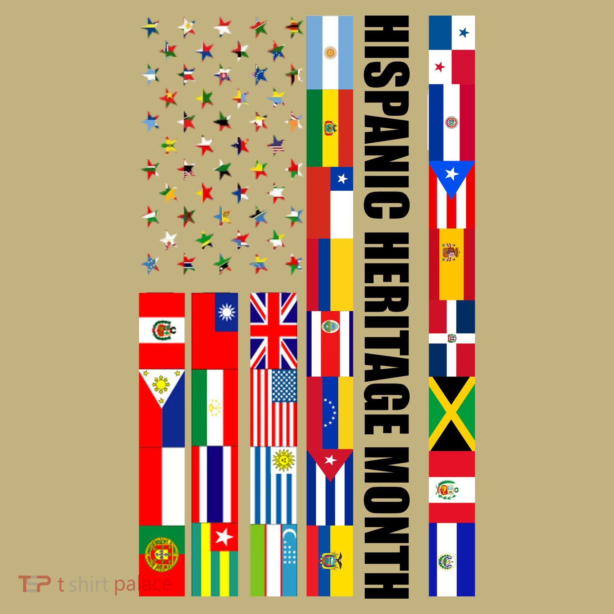 Hispanic Heritage Month Countries United Flag T-Shirt