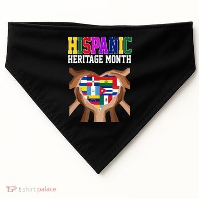 Hispanic Heritage Month Heart Hands USA-Made Doggie Bandana
