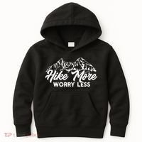 Hiker Hike More Worry Less Kids Hoodie thumb 0
