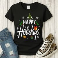 Happy Holidays | Merry Christmas Women's T-Shirt thumb 3