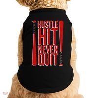 Hustle Hit Never Quit Baseball Saying Practice Workout Fan Doggie Tank thumb 0