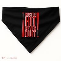 Hustle Hit Never Quit Baseball Saying Practice Workout Fan USA-Made Doggie Bandana thumb 0