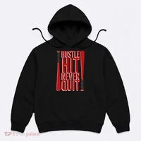 Hustle Hit Never Quit Baseball Saying Practice Workout Fan Hoodie thumb 0