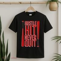 Hustle Hit Never Quit Baseball Saying Practice Workout Fan T-Shirt thumb 2