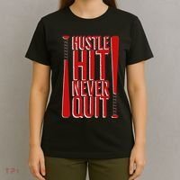 Hustle Hit Never Quit Baseball Saying Practice Workout Fan T-Shirt thumb 4