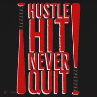 Hustle Hit Never Quit Baseball Saying Practice Workout Fan Bucket Hat thumb 4