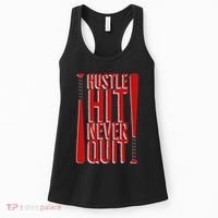 Hustle Hit Never Quit Baseball Saying Practice Workout Fan Women's Tank Top thumb 0