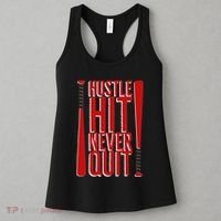Hustle Hit Never Quit Baseball Saying Practice Workout Fan Women's Tank Top thumb 3