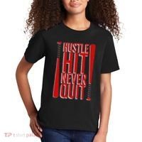 Hustle Hit Never Quit Baseball Saying Practice Workout Fan Kids T-Shirt thumb 2