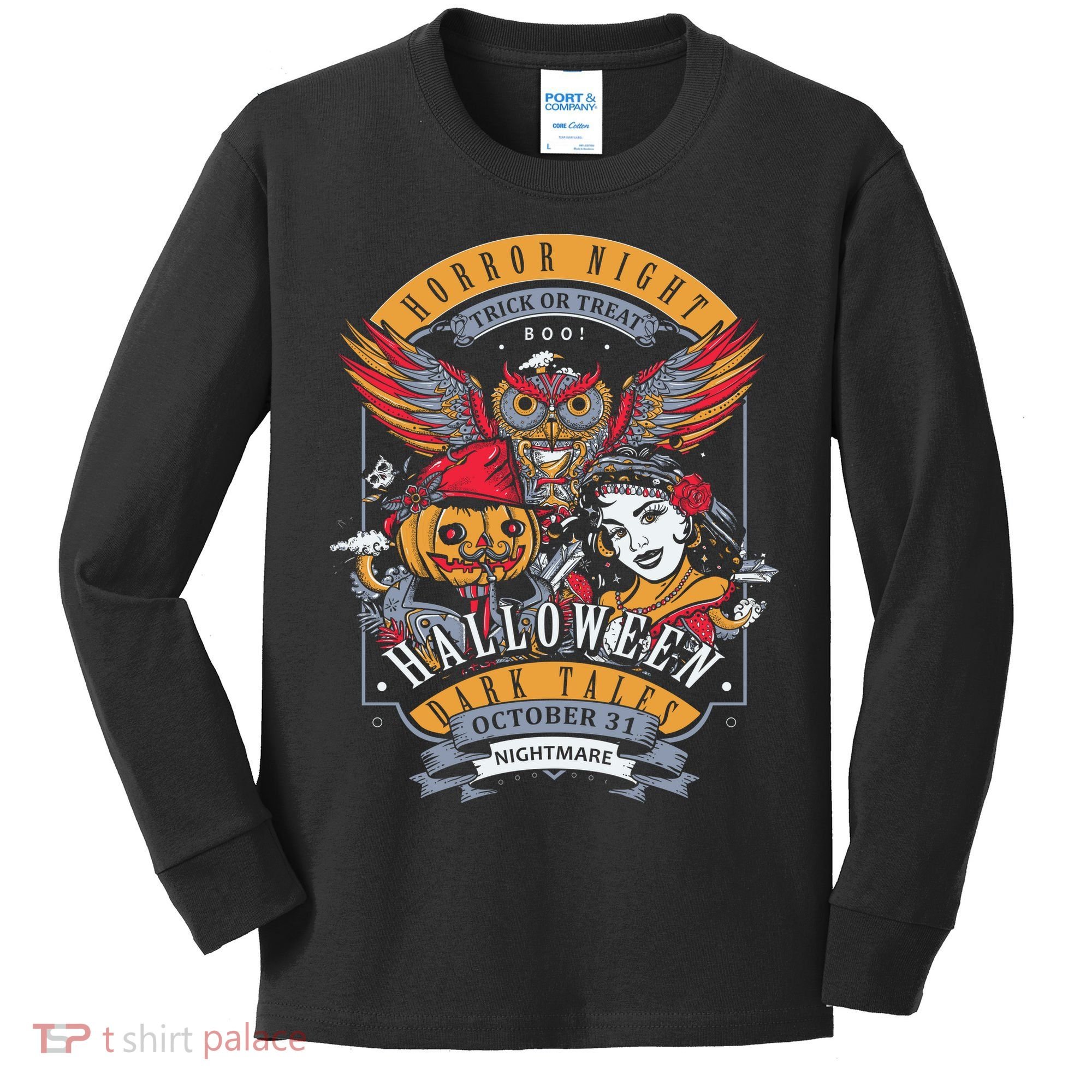 Halloween Horror Night Kids Long Sleeve Shirt