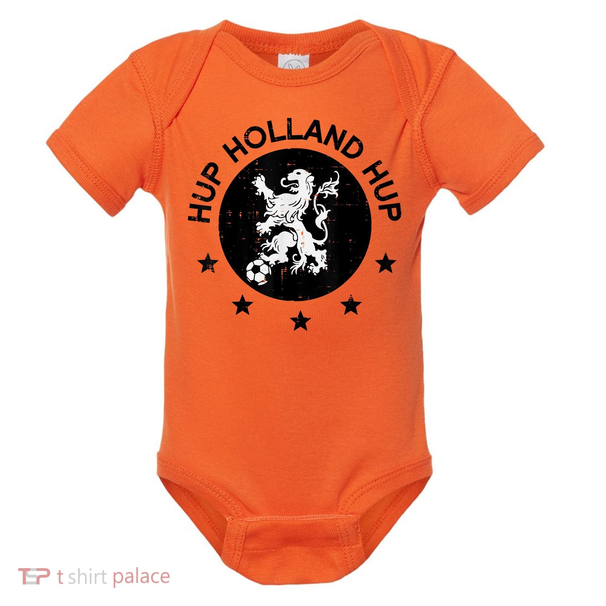 Hup Holland Netherlands Orange Soccer Baby Bodysuit