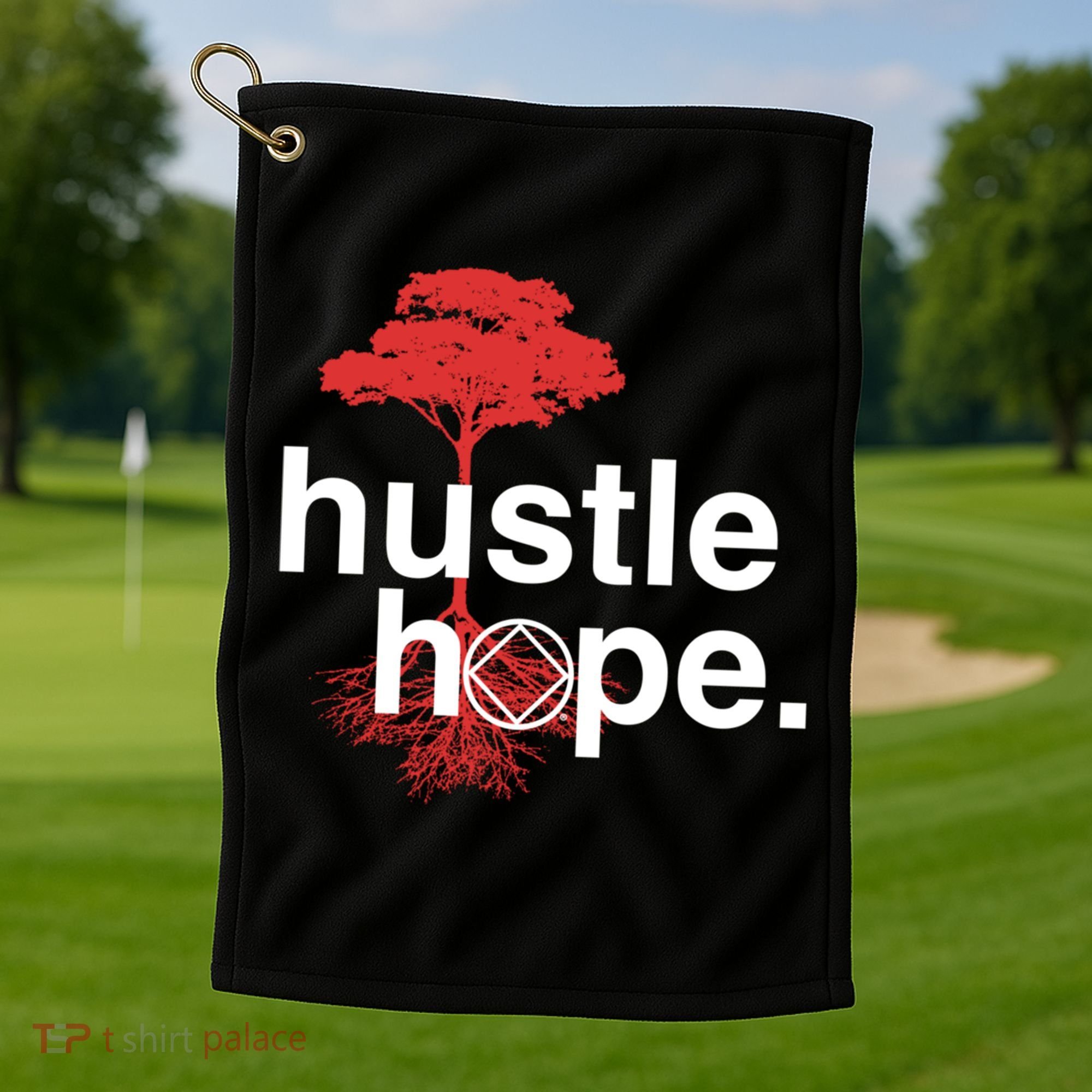 Hustle Hope Na Symbol Narcotics Anonymous Na Aa Gift Gift Golf Towel