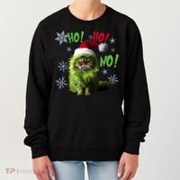 Ho Ho No Funny Bad Cat Christmas Women's Sweatshirt thumb 0
