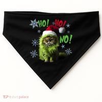 Ho Ho No Funny Bad Cat Christmas USA-Made Doggie Bandana thumb 0