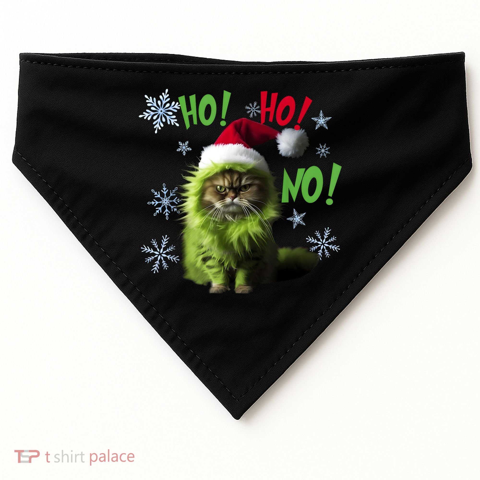 Ho Ho No Funny Bad Cat Christmas USA-Made Doggie Bandana