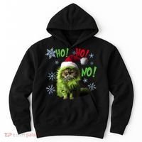 Ho Ho No Funny Bad Cat Christmas Hoodie thumb 0