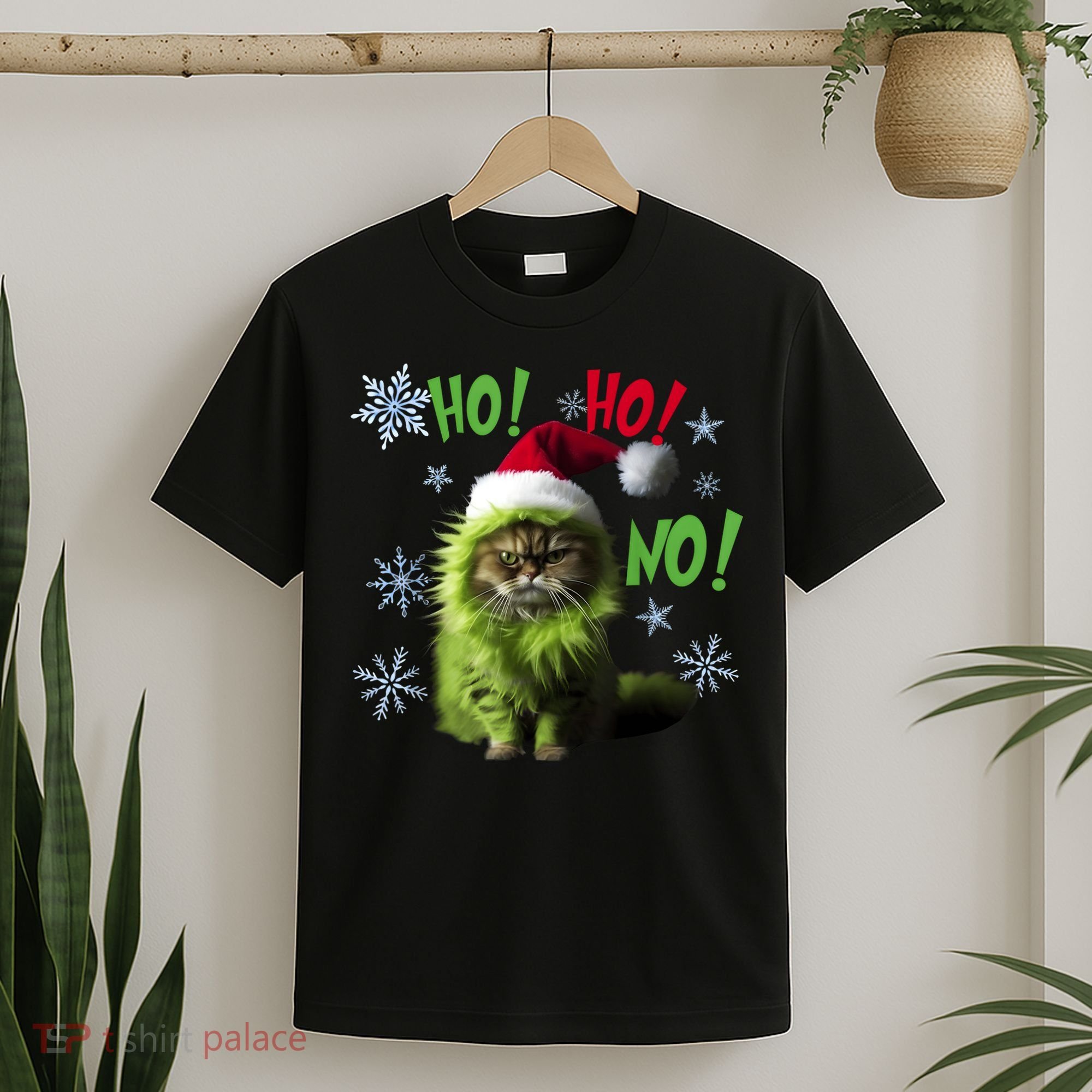 Ho Ho No Funny Bad Cat Christmas T-Shirt