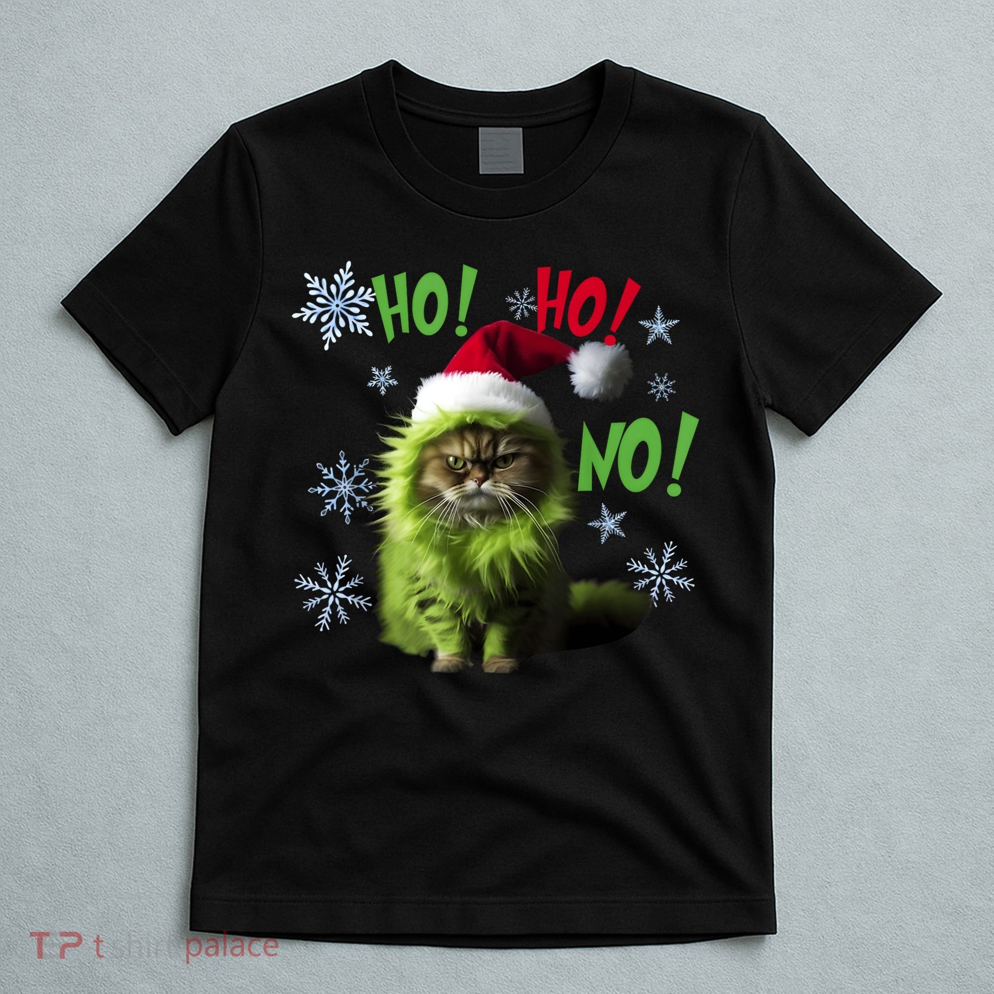 Ho Ho No Funny Bad Cat Christmas T-Shirt