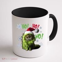 Ho Ho No Funny Bad Cat Christmas Coffee Mug thumb 1