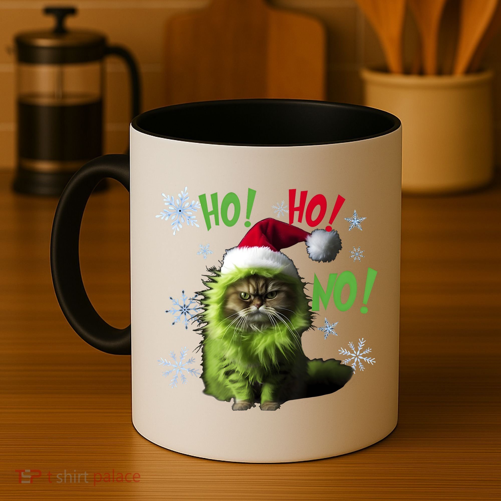 Ho Ho No Funny Bad Cat Christmas Coffee Mug