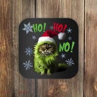 Ho Ho No Funny Bad Cat Christmas Coaster thumb 0