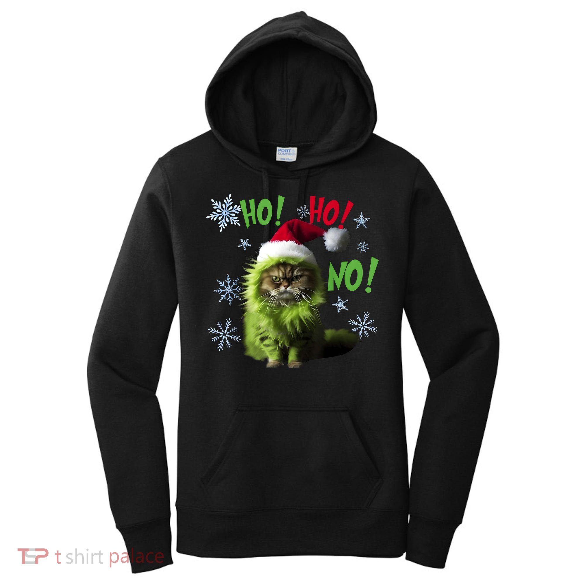Ho Ho No Funny Bad Cat Christmas Women's Hoodie