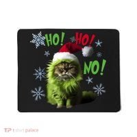 Ho Ho No Funny Bad Cat Christmas Mousepad thumb 0