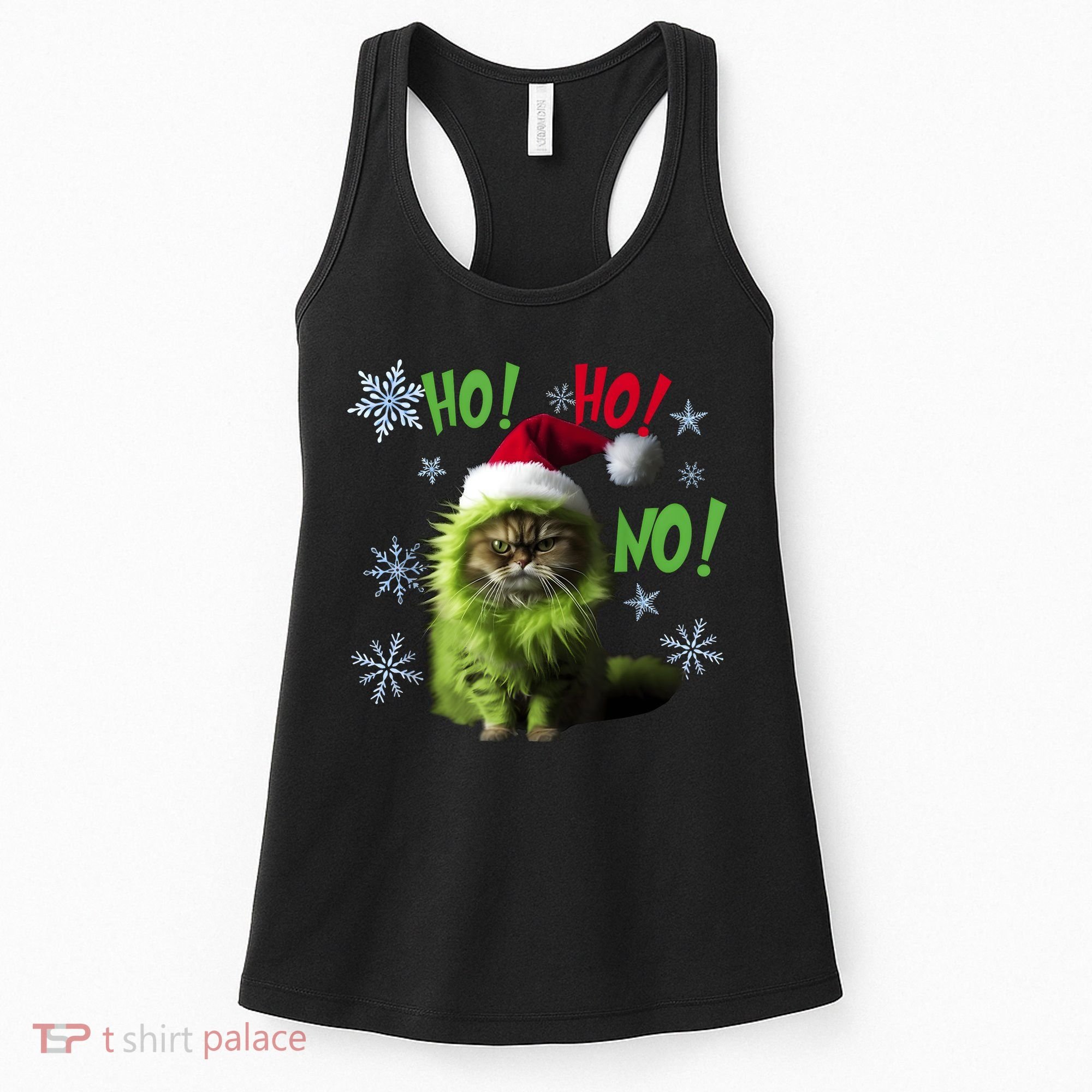 Ho Ho No Funny Bad Cat Christmas Women's Tank Top