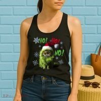 Ho Ho No Funny Bad Cat Christmas Women's Tank Top thumb 2