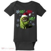Ho Ho No Funny Bad Cat Christmas Baby Bodysuit thumb 0