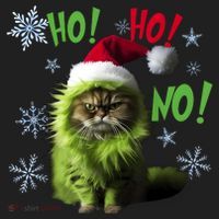 Ho Ho No Funny Bad Cat Christmas Hat thumb 2