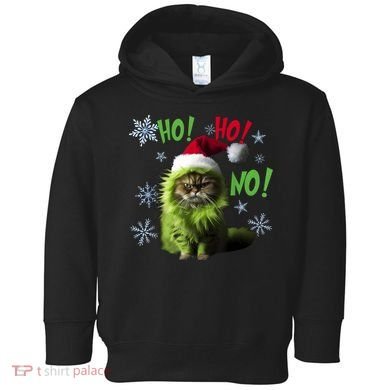 Ho Ho No Funny Bad Cat Christmas Toddler Hoodie