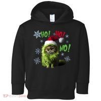 Ho Ho No Funny Bad Cat Christmas Toddler Hoodie thumb 0