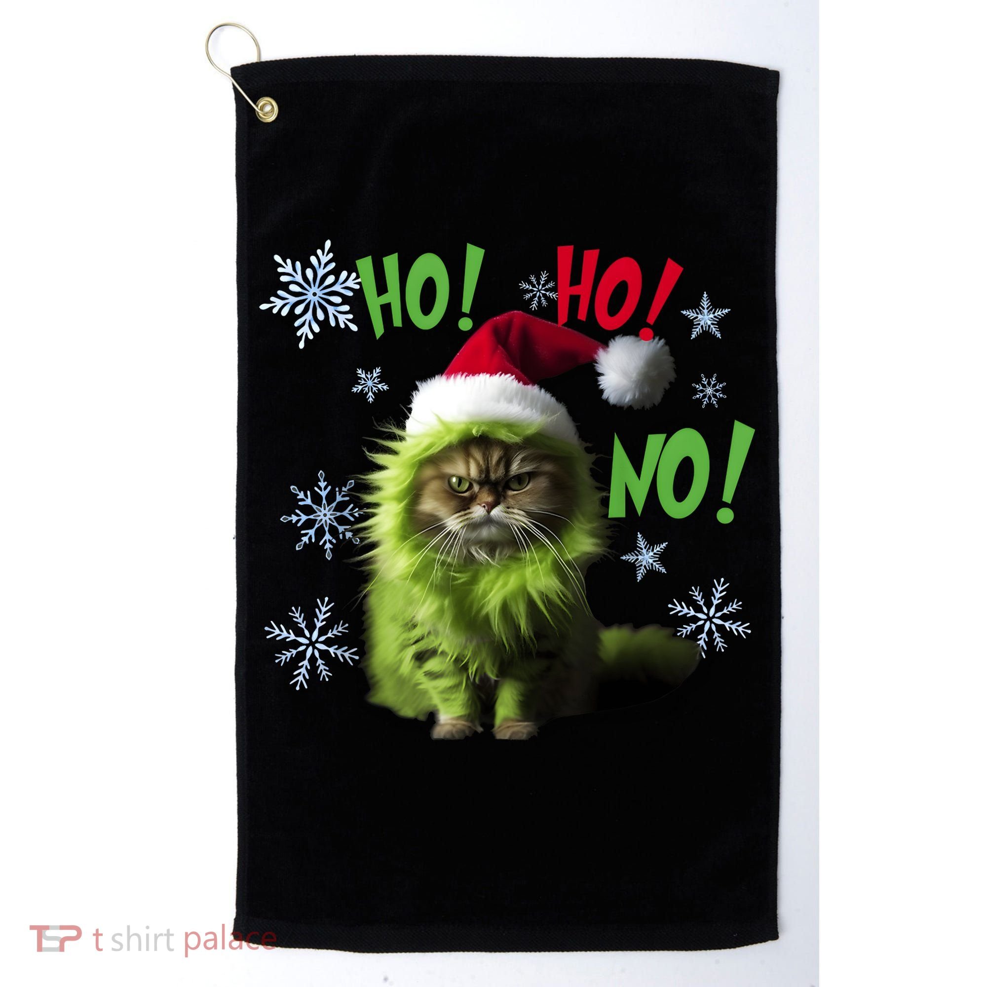 Ho Ho No Funny Bad Cat Christmas Golf Towel