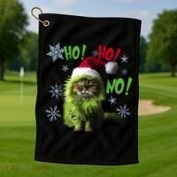 Ho Ho No Funny Bad Cat Christmas Golf Towel thumb 1