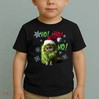 Ho Ho No Funny Bad Cat Christmas Toddler T-Shirt thumb 2