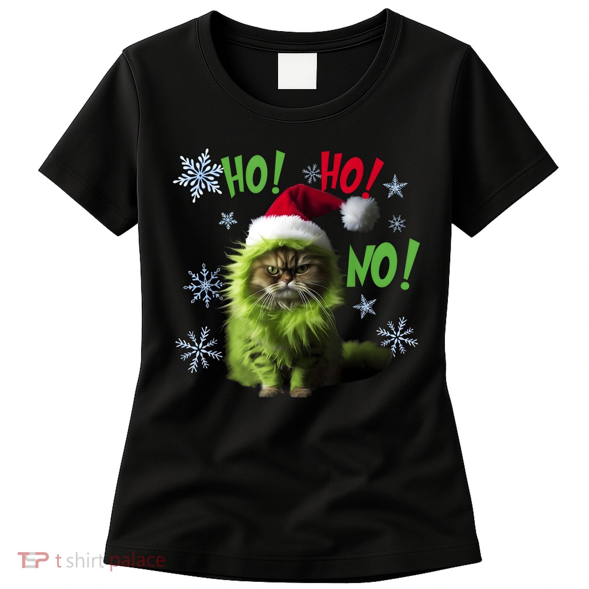 Ho Ho No Funny Bad Cat Christmas Women's T-Shirt