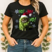 Ho Ho No Funny Bad Cat Christmas Women's T-Shirt thumb 2