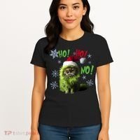 Ho Ho No Funny Bad Cat Christmas Women's T-Shirt thumb 4