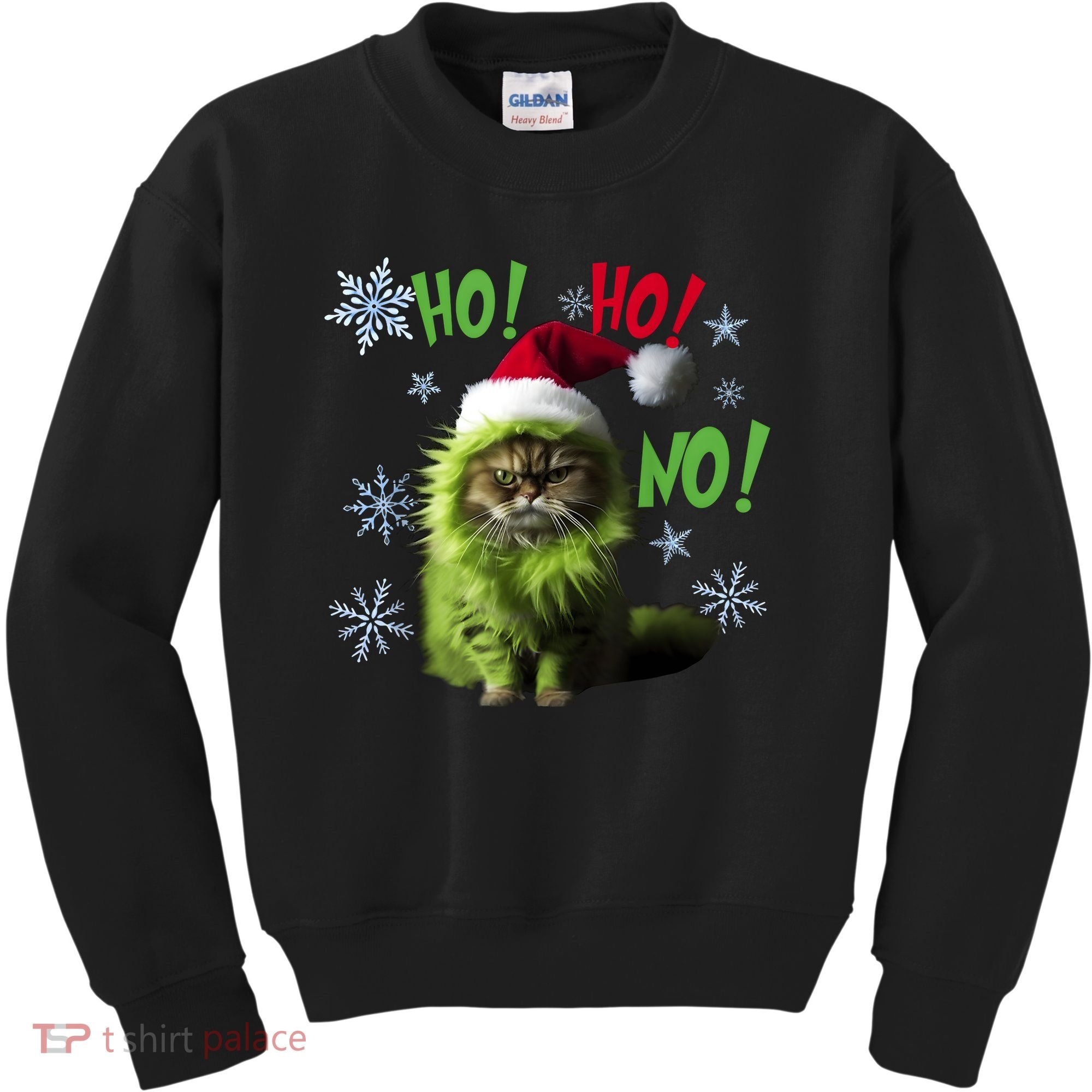 Ho Ho No Funny Bad Cat Christmas Kids Sweatshirt